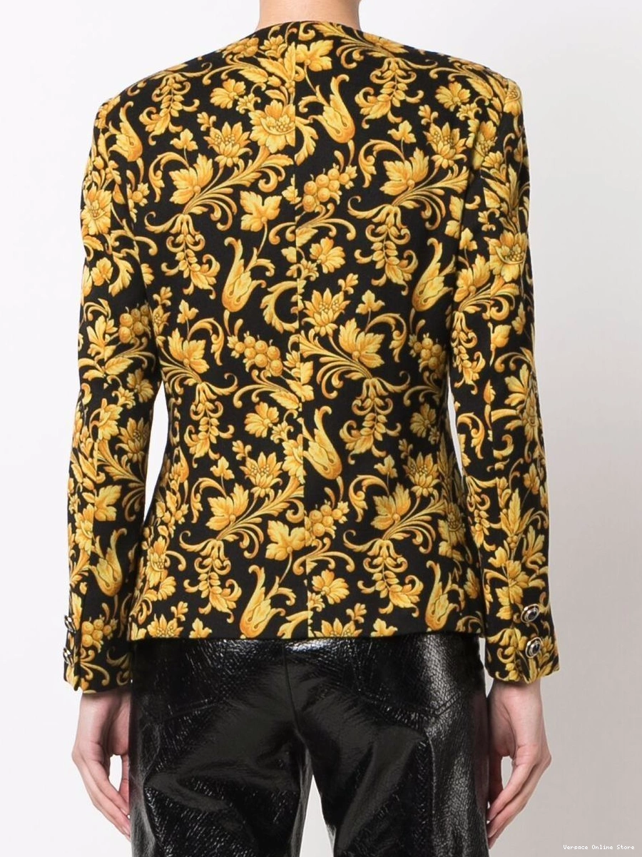 Affordable Versace Women jacket baroque-print 1990s single-breasted 0501